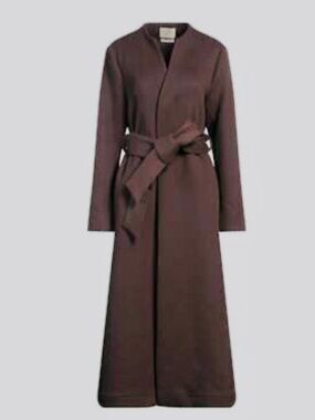 Bite Studios Maxi Wool Dark Chocolate Belted Coat US 4